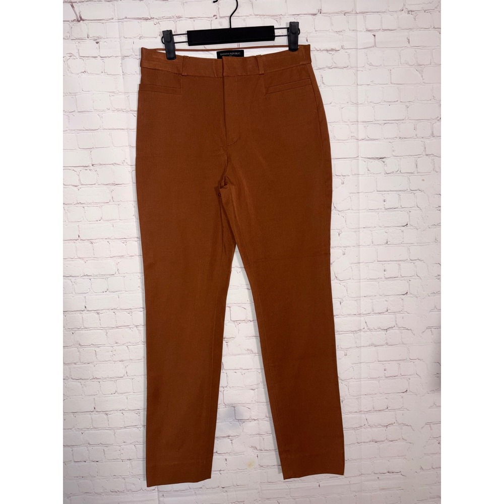 Banana Republic Sloan Umbria Brown High Rise Pants Size 4 Petite NWT - Picture 3 of 7